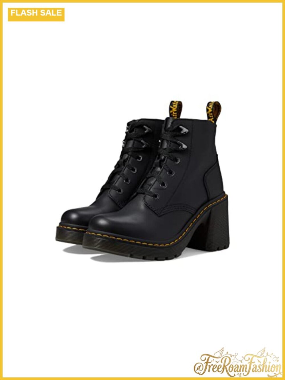 Dr. Martens Jesy Leather Heeled Lace Up Ankle Boot
